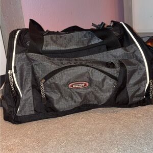 Sporty Black and Gray Duffel Bag
